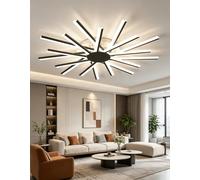 JIUJIUCC Modern LED Ceiling Light Creative Minimalist Ceiling Lamp Dimmable with Remote Control & Memory Function 3000K-6000K Energy Saving Light for LLiving Room Bedroom Dining Room (White,100cm)