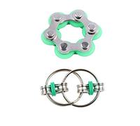 JIujiuwanli Bike Chain Fidget Toy, Stress Reducer Pack to Relieve Stress Anxiety Bike Chain Toys, Perfect for ADHD, Anxiety, and Autism Bike Chain Fidget Toy Stress Reducer for Adults and Kids (Green)