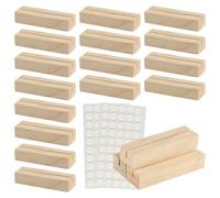 Jiujuda9 16 Pcs Wooden Place Card Holders for Tables, Table Number Holders Wooden Card Holder, Table Number Stands for Wedding Table Name Cards Menu Photo Number Pictures, with 2 Sheets Dots Stickers