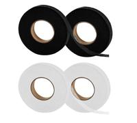 Jiujuda9 4 Rolls Iron-On Wonder Web Hemming Tape - Black & White, No-Sew Adhesive Fabric Tape for Trousers, Curtains, Jeans & More | 64 Meters per Roll