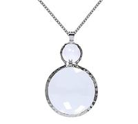 Jiulory Magnifying Glass Pendant, Long Chain Monocole Glass Lens Magnifier Necklace Mama Necklace Collar for Women for Library,Reading,Zoom,Jewelry,Craft Needlework…