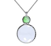 Jiulory Magnifying Glass Pendant, Long Chain Monocole Glass Lens Magnifier Necklace Mama Necklace Collar for Women for Library,Reading,Zoom,Jewelry,Craft Needlework…