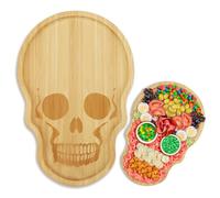 Jiulory Skull Aperitif Board Unique Bamboo Charcuterie Cheese Cutting Board with Spooky Skeleton Design Ideal Decorative Serving Platter Tray for Thanksgiving, Christmas, and Housewarming Parties