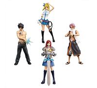 Jiumaocleu 4PCS Anime Fairy Tail Figure Lucy Heartfilia/Natsu Dragneel/Gurei Soruju Figure Model, Anime Character Action Figure Statue Collectibles Toy Desktop Ornaments