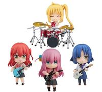 Jiumaocleu 4pcs Bocchi the Rock Action Figure, Gotō Hitori FIgure & Kita Ikuyo Model & Yamada Ryo Statue & Ijichi Nijika Movable Figure Handmade Collectible Desktop Decoration Gifts