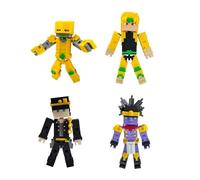 Jiumaocleu 4PCS JJBA Action Figures - Dio Brando Jotaro Super Action Statue Star Platinum The World Movable Joint Not Detachable Collectible Figurine 3D Printed 14.5CM