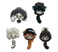 Jiumaocleu 5PCS Anime Nakahara Chuuya Plush BSD Soft Stuffed Dazai Osamu Figure Ranpo Edogawa/Nakajima Atsushi Dolls 3D Stuffed Figures Gifts for Fans 10CM