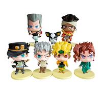 Jiumaocleu 7 PCS Anime Figure, 3.5-7.5CM Dio Brando, Jotaro, Giorno Giovanna, Bruno Bucciarati, Kakyoin Noriaki Figure Set