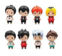 Jiumaocleu 8PCS Haikyu Figure Set - Shoyo Hinata, Tobio Kageyama, Oikawa Tooru Action Statue Model, 7.5cm Q Ver Anime Clay Man Cake Topper Decoration Collectible