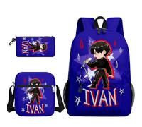 Jiumaocleu Anime Backpack 3pcs Set Luka/Ivan Backpack Anime Mizi Pencil Case Till/SUA Shoulder Bag 3D Print Cartoon School Bag Laptop Bag for Boys and Girls