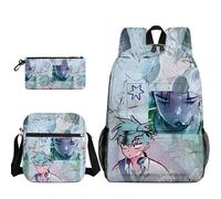 Jiumaocleu Anime Backpack 3pcs Set Luka/Ivan Backpack Anime Mizi Pencil Case Till/SUA Shoulder Bag 3D Print Cartoon School Bag Laptop Bag for Boys and Girls