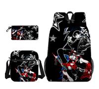 Jiumaocleu Anime Backpack 3pcs Set Luka/Ivan Backpack Anime Mizi Pencil Case Till/SUA Shoulder Bag 3D Print Cartoon School Bag Laptop Bag for Boys and Girls