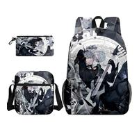 Jiumaocleu Anime Backpack 3pcs Set Luka/Ivan Backpack Anime Mizi Pencil Case Till/SUA Shoulder Bag 3D Print Cartoon School Bag Laptop Bag for Boys and Girls