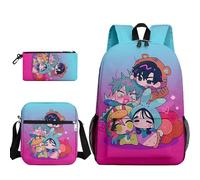 Jiumaocleu Anime Backpack 3pcs Set Luka/Ivan Backpack Anime Mizi Pencil Case Till/SUA Shoulder Bag 3D Print Cartoon School Bag Laptop Bag for Boys and Girls