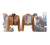 Jiumaocleu Anime Cosplay Jacket, Eren Jaeger, Mikasa, Levi Cosplay Cloak Cape Jacket Scouting Legion Freedom Cosplay Costume Clothes Unisex