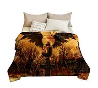 Jiumaocleu Anime Death Note Flannel Blanket, Light Yagami Printed Blanket, Ultra-soft Fluffy Fleece Throw, Winter Nap Blanket, Couch Bedroom Accessories