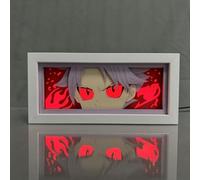 Jiumaocleu Anime Fairy Tail Lamp 3D LED Light Box Natsu Dragneel Paper Carving Lamp Shaodw Box Frame Led Lights Desk Night Lamp for Bedroom Decoration