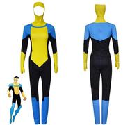 Jiumaocleu Anime Invincible Mark Grayson Cosplay Costume, Mark Grayson Jumpsuit Halloween Bodysuit Full Set Outfits for Adults
