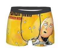 Jiumaocleu Anime Men's Boxer Briefs One Punch Man Underpants Microfiber Soft Stretch Saitama 3D Printed Underwear for Kids and Adults