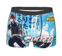 Jiumaocleu Anime MHA Men's Boxer Briefs Cartoon Underpants Microfiber Soft Stretch Midoriya Izuku 3D Printed Underwear for Kids and Adults