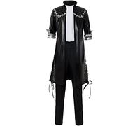 Jiumaocleu Anime My Hero Academia Dabi Cosplay Costume Leather Jacket Coat Men Outfit Halloween Cosplay Fancy Dress Gift for Ainme Fans