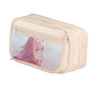 Jiumaocleu Anime Zero Two Pencil Case Zero Two Pen Bag Large Capacity High School Pencil Bag for Students Back to School Gifts 21 * 8 * 13cm