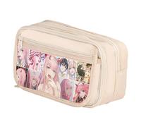 Jiumaocleu Anime Zero Two Pencil Case Zero Two Pen Bag Large Capacity High School Pencil Bag for Students Back to School Gifts 21 * 8 * 13cm