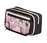 Jiumaocleu Anime Zero Two Pencil Case Zero Two Pen Bag Large Capacity High School Pencil Bag for Students Back to School Gifts 21 * 8 * 13cm
