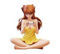 Jiumaocleu Asuka Langley Soryu Figure Statue 11.5CM Anime Asuka Langley Soryu Sitting Model Manga Character Desktop Decorations