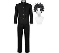 Jiumaocleu DAN DA DAN Cosplay Costume Takakura Ken Cosplay School Uniform Black Coat Pants Suits Full Set of Anime Role Play Outfit for Fans