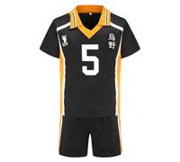 Jiumaocleu Haikyuu Cosplay Costume Hinata Shoyo Cosplay Outfit Shirt Shorts Karasuno High School Team Volleyball Uniform Suits Tracksuit for Teens Adults