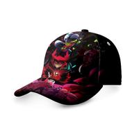 Jiumaocleu Hazbin Hotel Baseball Cap Anime Hat Alastor and Angel Dust 3D Printed Dad Hat Sports Casual Cap Adjustable Breathable Sun Visor Hat for Men Women