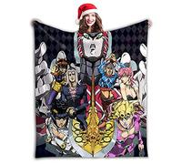 Jiumaocleu Jojo's Bizarre Adventure Blanket 3D Anime Character Printed Soft Flannel Throws Blanket for Bedding Sofa Travel