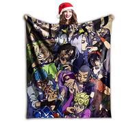 Jiumaocleu Jojo's Bizarre Adventure Blanket 3D Anime Character Printed Soft Flannel Throws Blanket for Bedding Sofa Travel