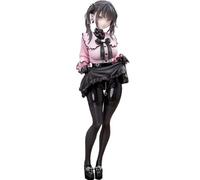 Jiumaocleu Kurokawa Miu Action Figure 25CM Standing Pose with Interchangeable Face Pink Uniform Style PVC Model Desk Decoration