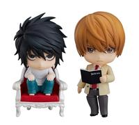 Jiumaocleu Light Yagami/L Movable Joints Action Figure 10CM Anime Figure Set PVC Manga Handmade Collectible Figurine Ornaments 2pcs