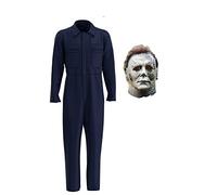 Jiumaocleu Michael Myers Cosplay Costume - Halloween Kills Michael Myers Jumpsuit Uniform Mask Set Unisex Halloween Uniform Suit Horror Outfit for Adult