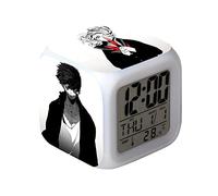 Jiumaocleu My Hero Academia Alarm Clock Anime LED 7 Color Night Light Digital Alarm Clock MHA Clock Sleeping Light Alarm Clock Wake Up Alarm Clock Gifts for Children Boys Girls