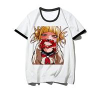 Jiumaocleu My Hero Academia T-Shirts Himiko Toga Print Top Shirt Short Sleeve Summer Casual Anime MHA Shirt Tee Tops Unisex