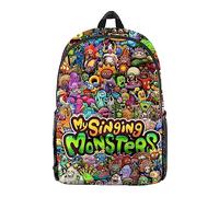 Jiumaocleu My Singing Monsters Backpack Children's Schoolbag Canvas Bag Cartoon 3D Printed Daypack Waterproof Rucksack Fashion Casual Bookbag for Kids Teenagers
