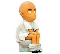 Jiumaocleu One Punch Man Saitama Action Figure Cute Anime Figure with Wig Cartoon Collectible Figures Home Ornament for Anime Fans