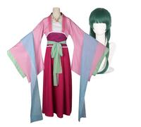 Jiumaocleu The Apothecary Diaries Cosplay Maomao Costume Pink Hanfu Outfit Full Set of Anime Kimono Uniform Suit for Halloween
