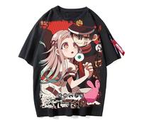 Jiumaocleu Toilet-Bound Hanako-kun T-Shirts Yugi Amane Print Top Shirt Short Sleeve Summer Casual Anime Black Shirt Tee Tops Unisex