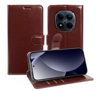 JIUNINE Case for XIAOMI Redmi Note 15 5G / 4G / Poco M8 5G, Wallet Phone Case Flip Cover in PU Leather, with Kickstand Function, Card Slots and Magnetic Closure, Protective Phone Pouch, Brown