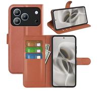 JIUNINE Wallet Leather Flip Case for Blackview Wave 7C, Brown