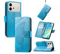 JIUNINE Wallet Leather Flip Case for Honor 600 5G, Blue