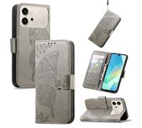JIUNINE Wallet Leather Flip Case for Honor 600 5G, Gray