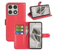 JIUNINE Wallet Leather Flip Case for Motorola Edge 70 Pro, Red