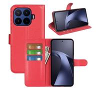 JIUNINE Wallet Leather Flip Case for Xiaomi 17T Pro, Red