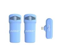 JIUOKAY 2 Pack Wireless lavalier Microphone for Samsung Galaxy Tab Phones, iPhone Microphone for Video Recording Interview Podcast Vlog Zoom Facebook TikTok (iPhone, Blue)